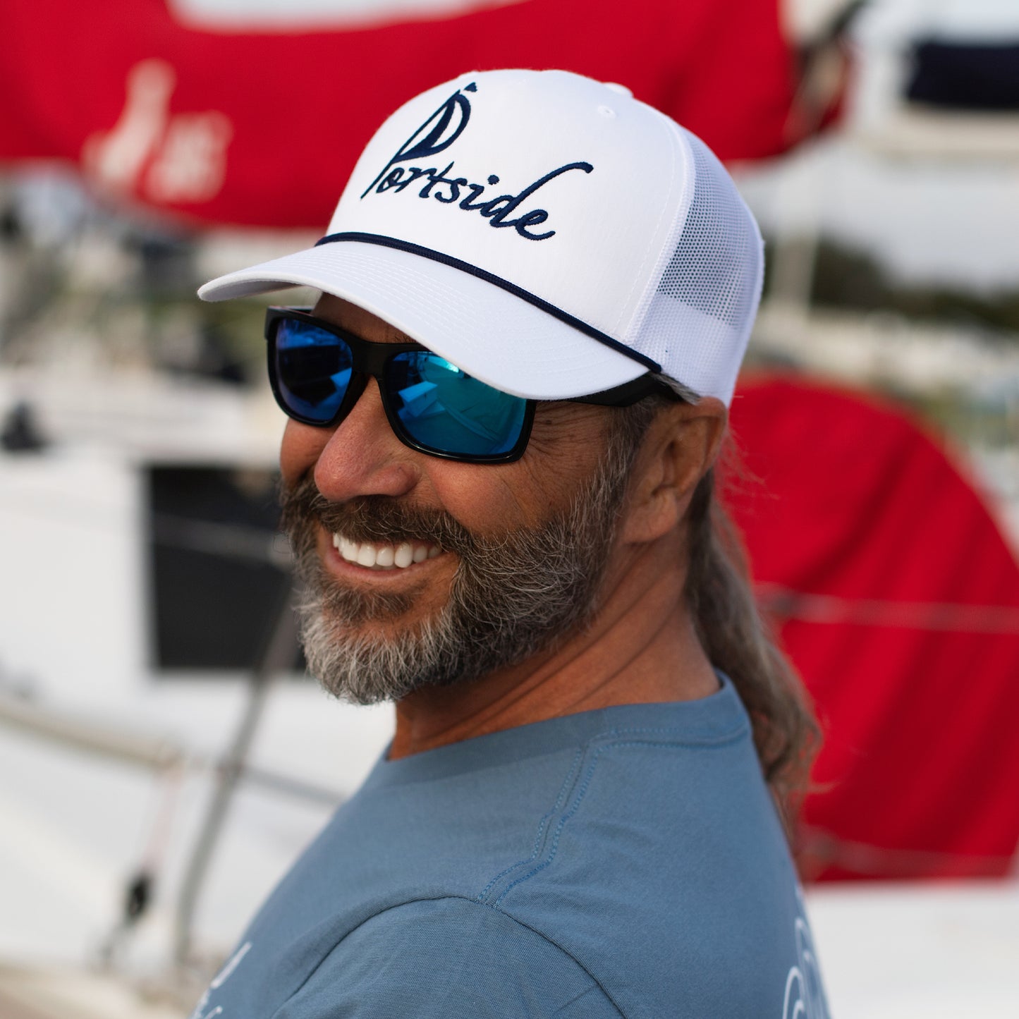 Durable, high-quality Portside Sailing Co. hat with a classic design and logo, perfect for a casual, coastal lifestyle.