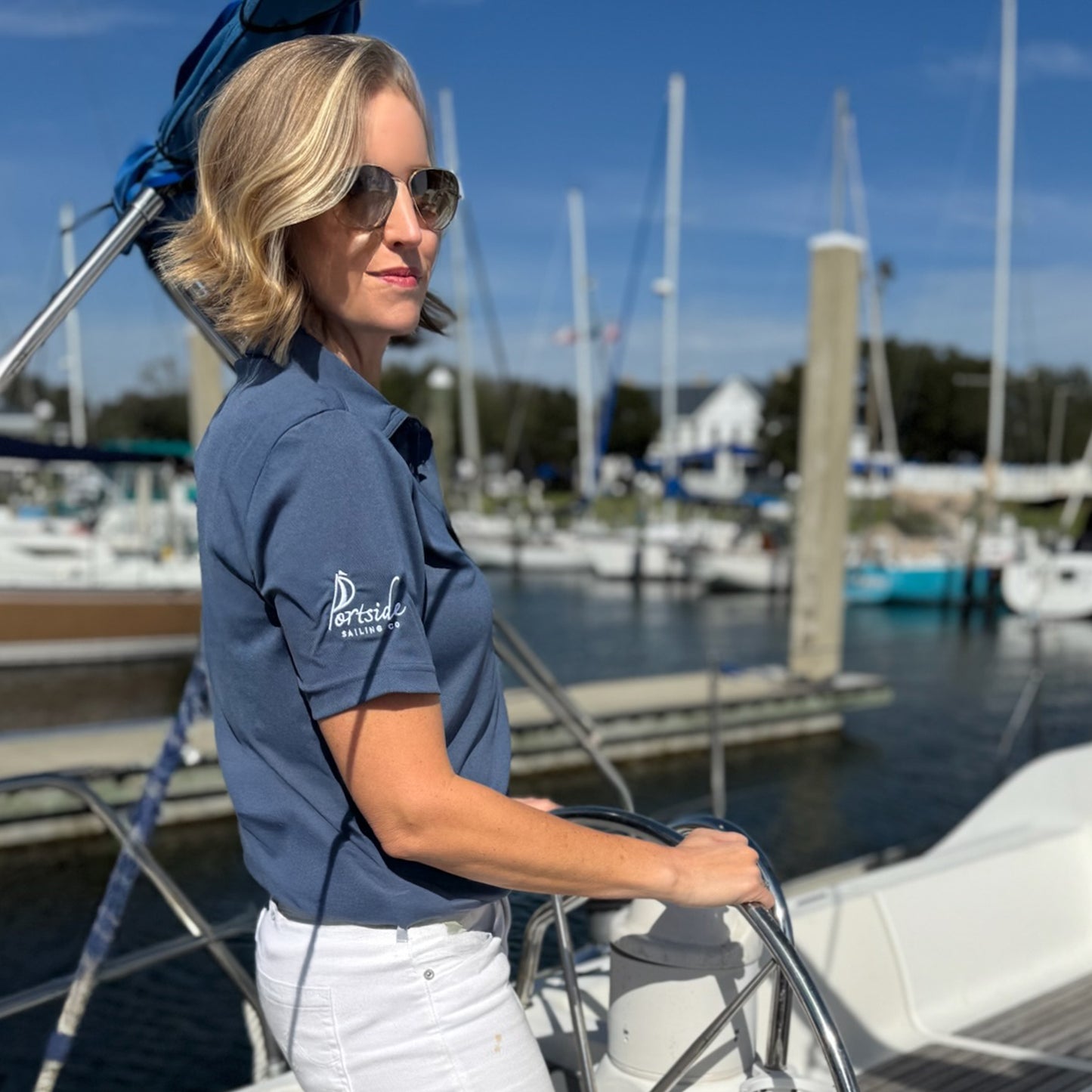 Premium Portside Sailing luxury polo shirt with a refined design, perfect for a sophisticated, nautical-inspired look.