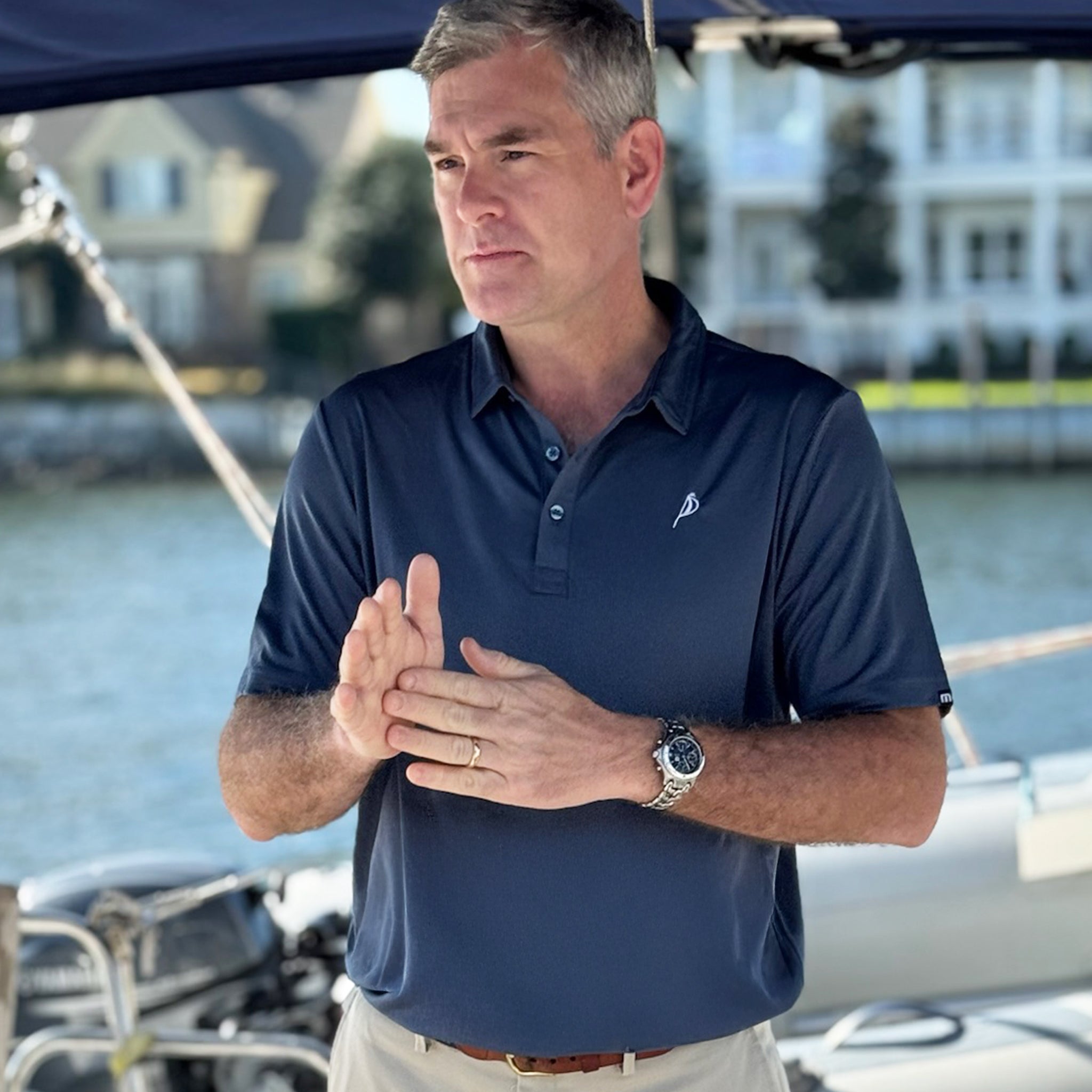 Premium Portside Sailing Co. polo shirt with a classic fit, designed for those who appreciate high-end, nautical-inspired fashion.
