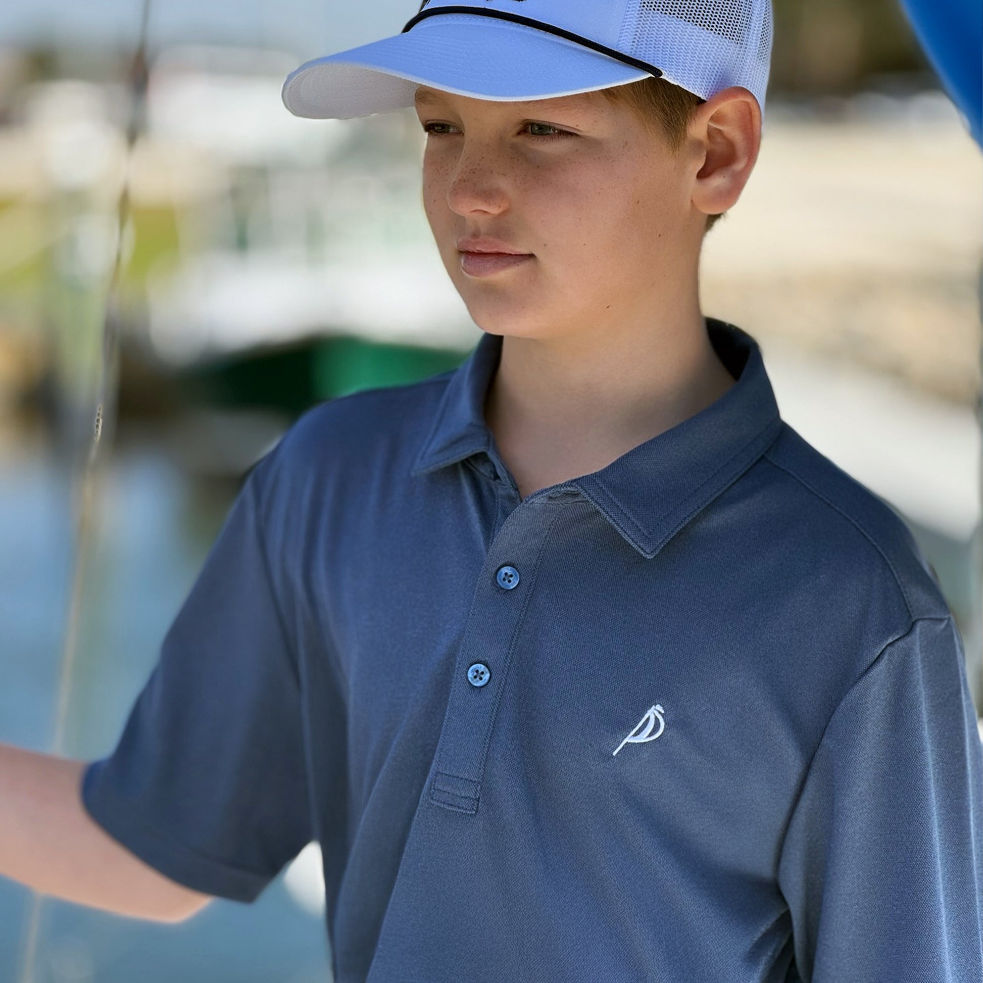 Premium Portside Sailing Co. polo shirt with a classic fit, designed for those who appreciate high-end, nautical-inspired fashion.